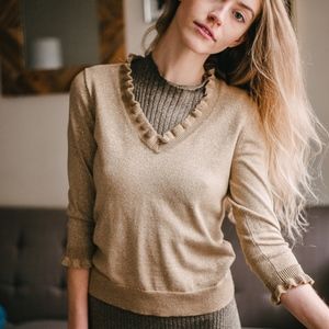 Vintage Champagne Golden Sweater